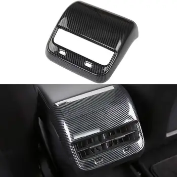 

ABS Carbon Fiber Interior Accessories Armrest Rear Air Conditonnal Vent Cover Trim AC Outlet Panel for Tesla Model 3 2018 2019