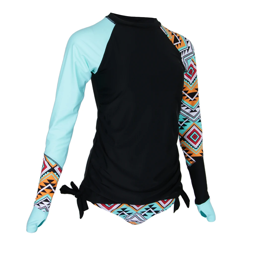 Light Blue XL Комплект бикини с длинным рукавом из двух частей, купальник с цветочным принтом, Пляжное нижнее белье, Мягкий купальник - Цвет: Light Blue XL