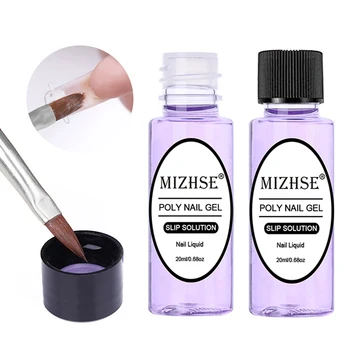 

MIZHSE 1Bottle 20ml Poly Polish Gel Liquid Slip Solution Quick Builder Gel Nails Permanent Clear Acrylic Nail Art Extension Gel