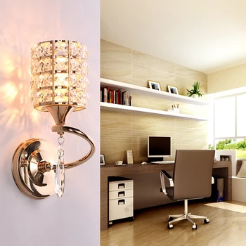 

Modern Wall-mounted Crystal Lamp Living Room Bedside Decorative Night Light Home Lighting Fixture (Without Bulb)