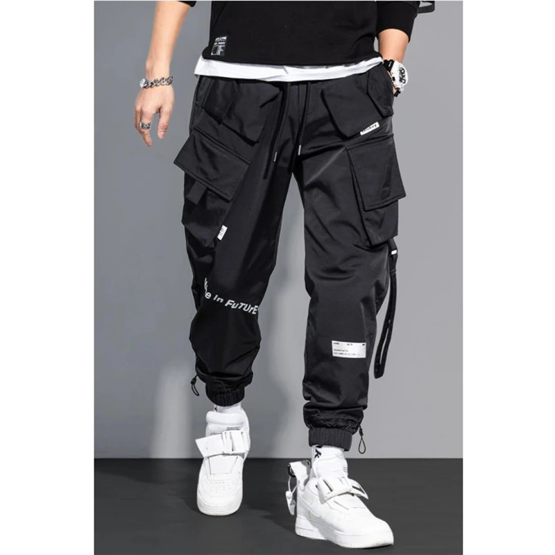 baggy cargo pants Men's Cargo Pants Fashion Hip Hop Multi-pocket Trousers Trendy Streetwear Solid Sweatpants Pantalones Casuales Para Hombre cargo pants with straps