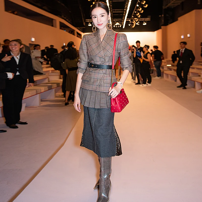 Подиум весна осень новая мода высокое качество офисный повседневный костюм с