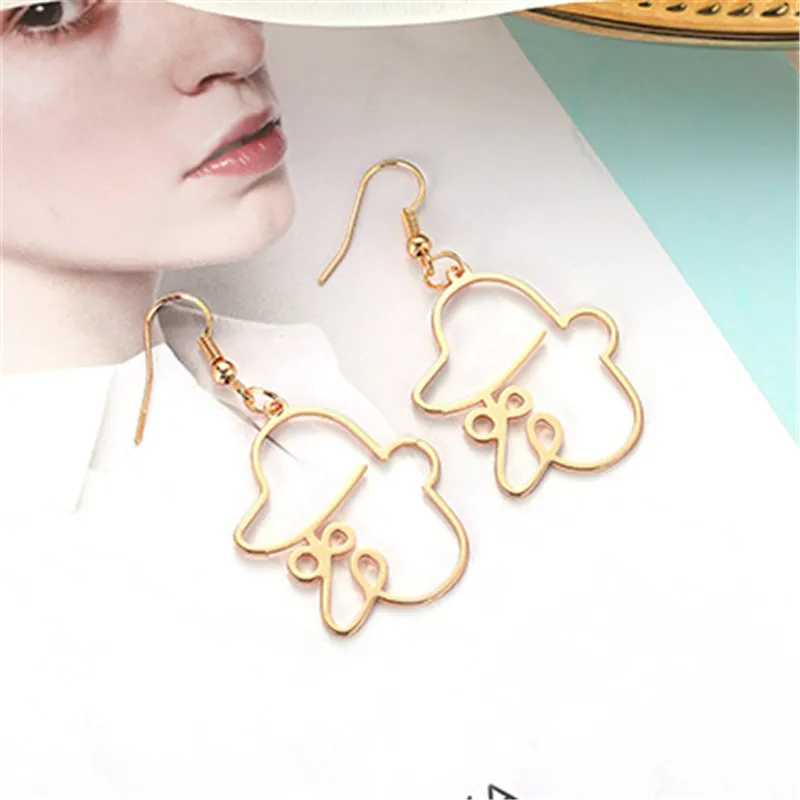 Style 25 Gold Серьги в виде лица, простые серьги с человеческим лицом для женщин, модные абстрактные полые женские длинные серьги, бижутерия, подарки - Metal Color: Style 25 Gold
