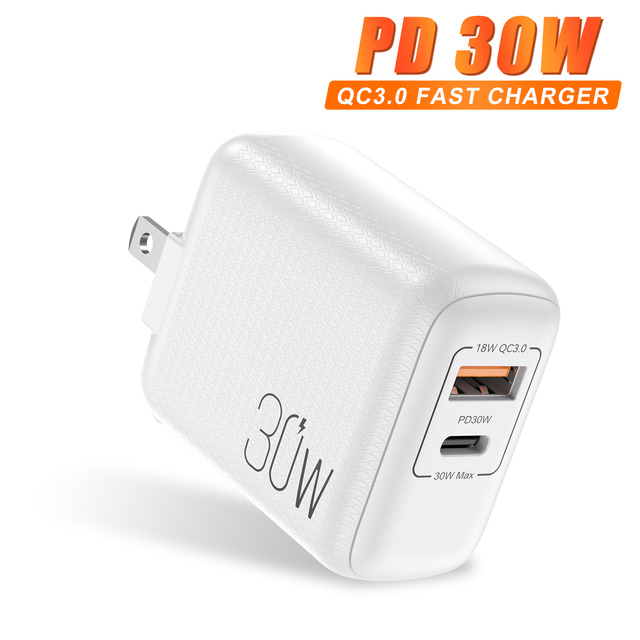 30W PD USB fast Charge Usb Type c Charger Plug  QC 3.0 Wall Charger adapter For iPhone 11 12 13 Pro Macbook Xiaomi Huawei