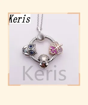 

Jewelry 100% 925 Sterling Silver 1: 1 Magic Forest Owl Hedgehog Deciduous Rose Gold Letter O Pendant Necklace Female