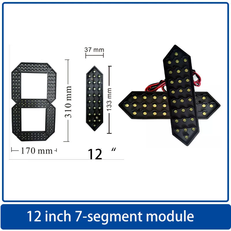 12 Inch 7-Segments LED Display Number Module,LED Price/Time/Temperature/Score,Outdoor Highlight Waterproof Digital Module