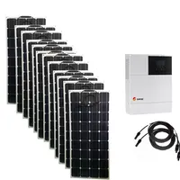 Etfe-Kit de panneaux solaires flexibles pour la maison, contrôleur d'onduleur hybride, chargeur de batterie solaire, camping-car, invitation, 5000W, 220V, 110V 3