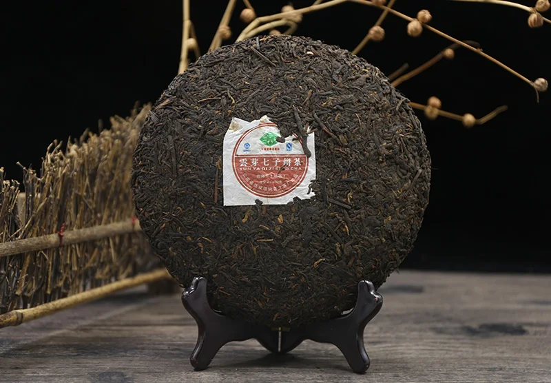 Puwen спелый чай пуэр "Yunya" Qi Zi Bing Cha Shu Pu-erh торт 400 г
