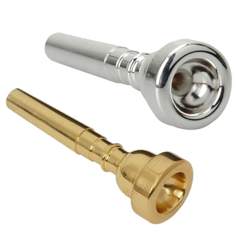 

2 Pcs Trumpet Mouthpiece: 1 Pcs for Bach 7C Size Gold Plated & 1 Pcs Silver Nickel-Plated 5C 3.35 Inch