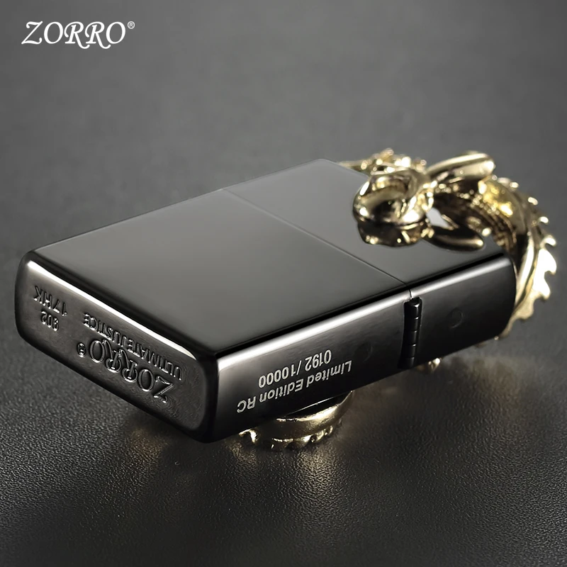 Zorro керосиновая Зажигалка заказной китайский дракон уплотнение креативный ветрозащитный предел мужчин