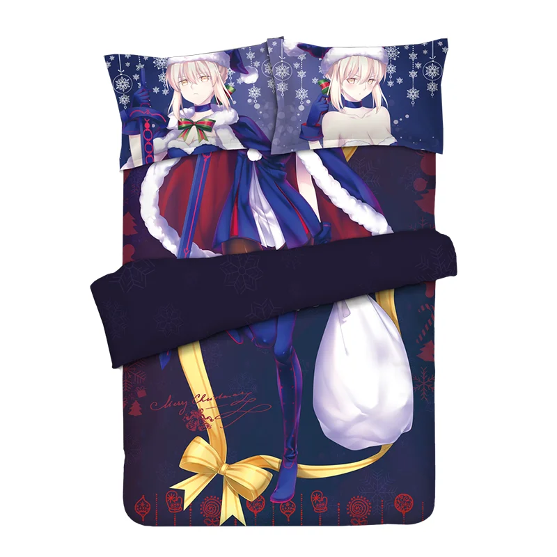Anime Fate Grand Order 4pcs Bedding Sets Bed Sheet Quilt Cover Pillowcase Fgo Saber Christmas Alter Four Piece Suit Bedding Bag Bedding Sets Aliexpress