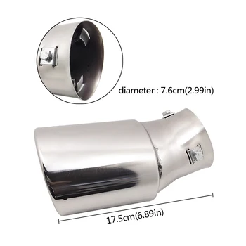 

Car Exhaust Muffler Tip Stainless Steel Pipe Chrome Trim Modified Car Rear Tail Throat Liner for Honda CRV 2012 Car Styling
