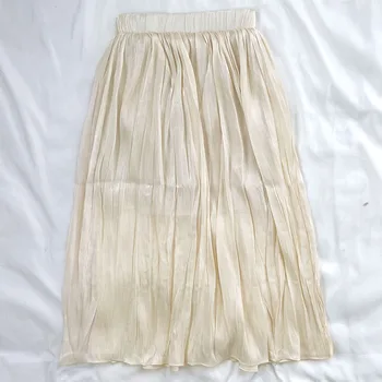 

Temperament Retro Elastic High Waist Slim A-line Pleated Skirt