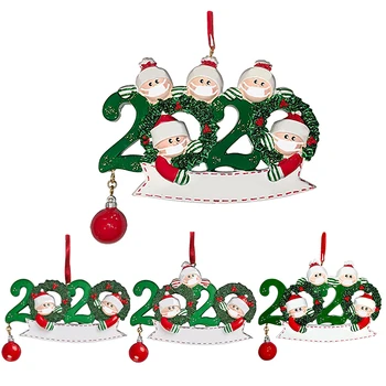 

Christmas Pendant Party Decoration Mask Santa Claus 2020 Personalized Hanging Ornaments Pandemic Merry Christmas Xmas Ornament