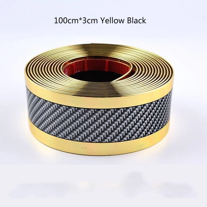 100X3cm Yellow Black 1 метр резиновая формовочная полоска резиновая для автомобильной двери педаль отделка бампер DIY порога протектор края защита автомобиля Стайлинг - Цвет: 100X3cm Yellow Black