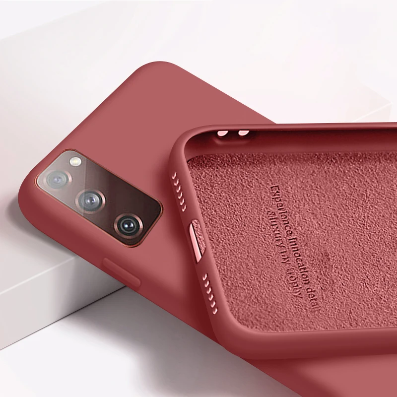 HINWEIS 20 ULTRA HINWEIS 10 LITE 8 9 S10 + S20 + S20 FE Weiche Abdeckung Flüssigsilikonhülle für Samsung Galaxy S21 S21 + S10 S10E S8_voghion.com