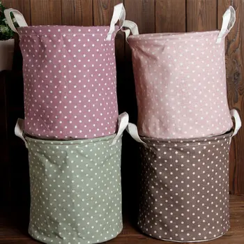 

Foldable Simple Designed Cotton Linen Clothes Laundry Basket Bag Hamper