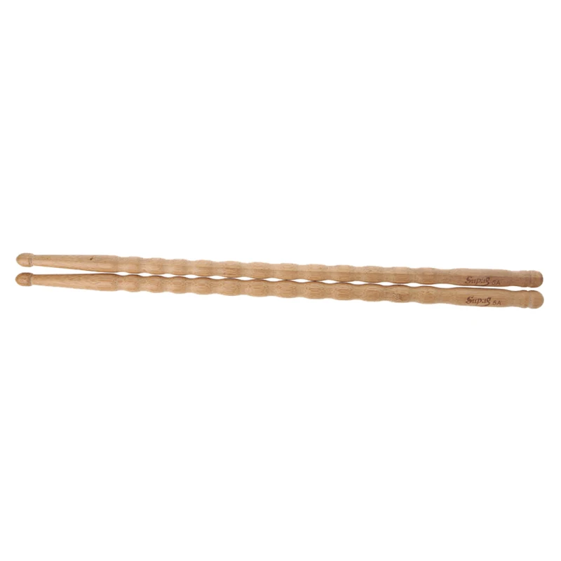 

1 Pairs Wavy Pattern Bamboo Drumsticks 5A Drum Stick Durable Practical