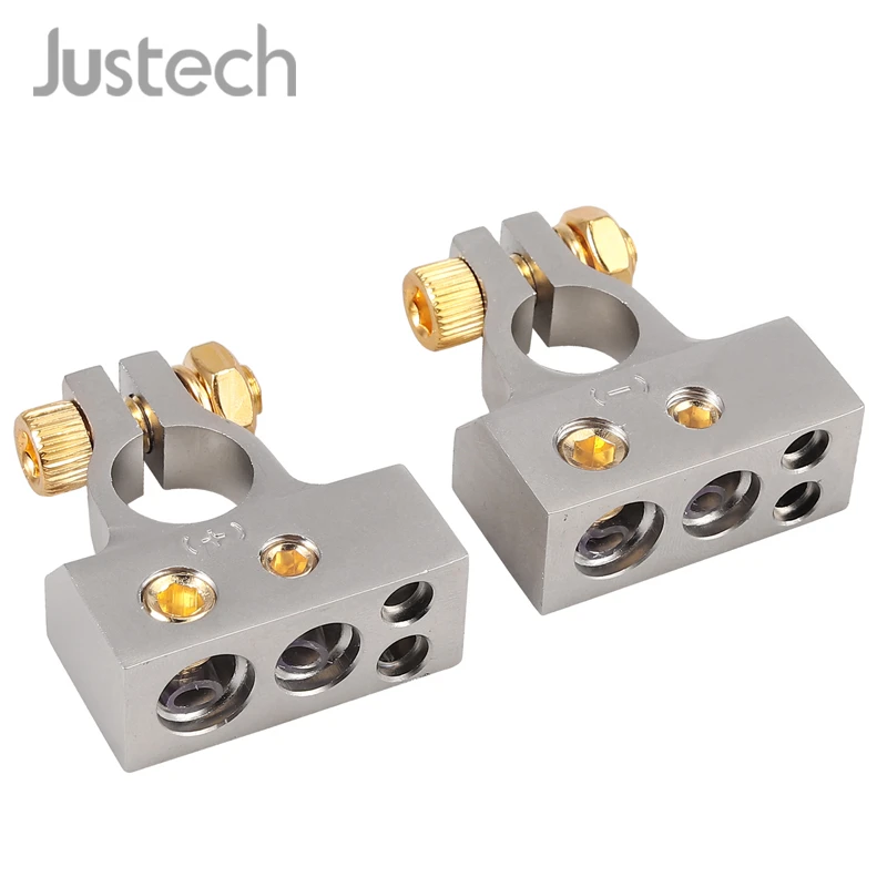 Pair 2/4/8/10 Gauge AWG Positive & Negative Battery Terminal Connectors Clamp with Protector washers Pair 2/4/8/10 Gauge AWG Positive & Negative Battery Terminal Connectors Clamp with Protector washers