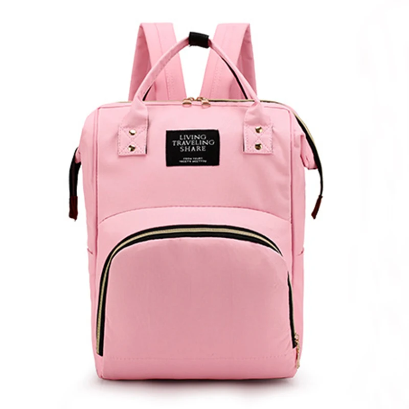 light pink Сумки для мам, сумка для подгузников для мам, модная Лоскутная Большая вместительная детская сумка, рюкзак для путешествий, сумка для кормящих мам, дизайнерский рюкзак для мам - Цвет: light pink