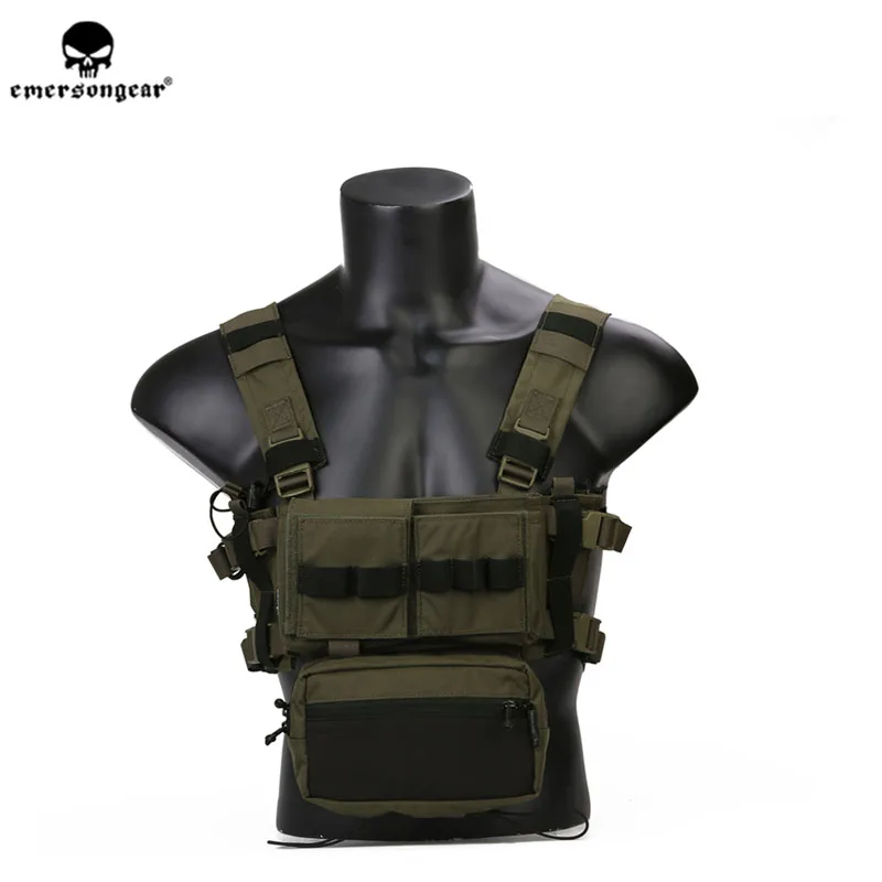RG Emersongear MK3 тактическая нагрудная Установка микро-модульная Регулируемая охотничья пластина для переноски страйкбольного жилета с 556 762 подсумок - Цвет: RG