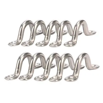 

Pack of 10 Pad Eye, Eye Straps, Tie Down, Kayak Deck Loops, Tie Down Anchor Point, footman's loop FOR Kayak Canoe Rigging