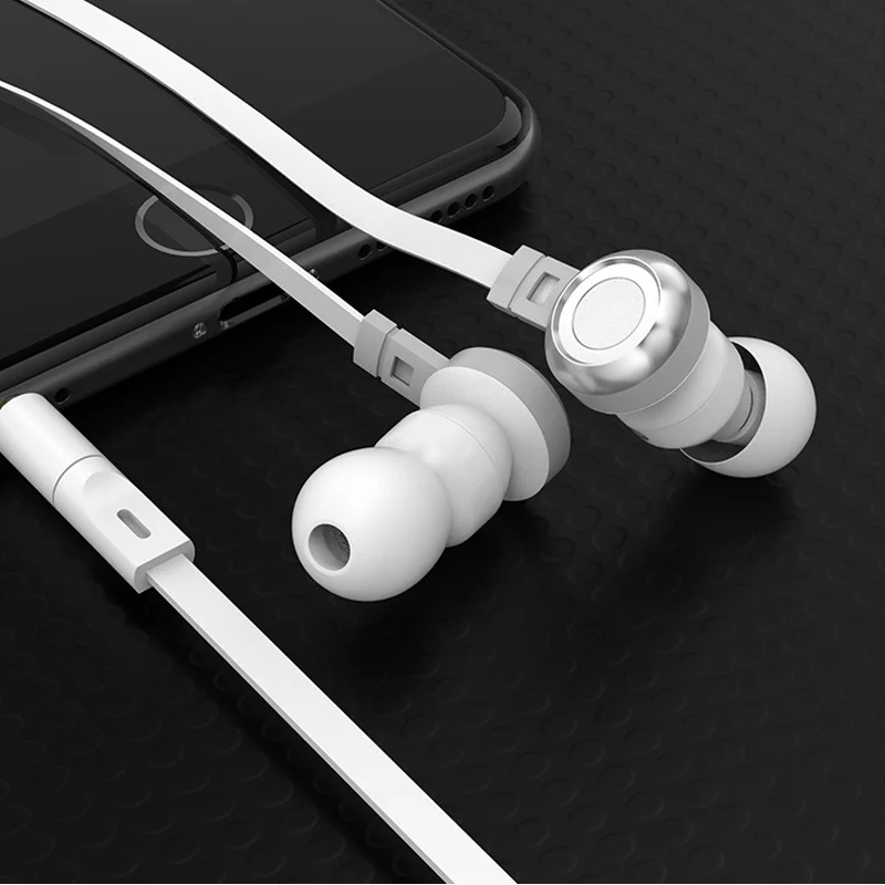M4 металлические наушники-вкладыши с сабвуфером и проводом TPE для смартфонов