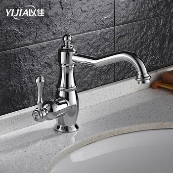 

Bathroom Basin Faucet Chrome Single Handle Kitchen Sink Faucet Cold and Hot Mixer Water