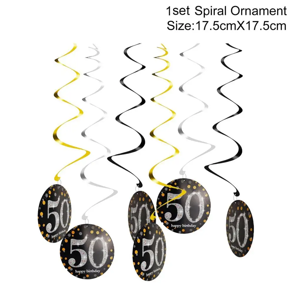 Spiral Ornament 50 30 40 50 день рождения украшения для взрослых с днем рождения шары 30 лет Свадьба юбилей день рождения Декор вечерние принадлежности - Цвет: Spiral Ornament 50