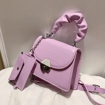 

Crocodile pattern Square Tote bag 2020 New High-quality PU Leather Women's Designer Handbag Chain Shoulder Messenger Bag Purses