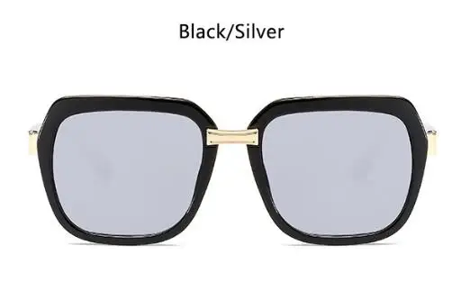 black silver Яркие квадратные зеленые солнцезащитные очки, женские прозрачные линзы, прозрачные очки uv400, женские солнцезащитные очки, уличные оттенки - Цвет линз: black silver