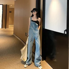 Pengpious свободные джинсовые комбинезоны зима осень модные джинсы для школьниц с боковыми карманами длинная джинсовая одежда большого размера комбинезон