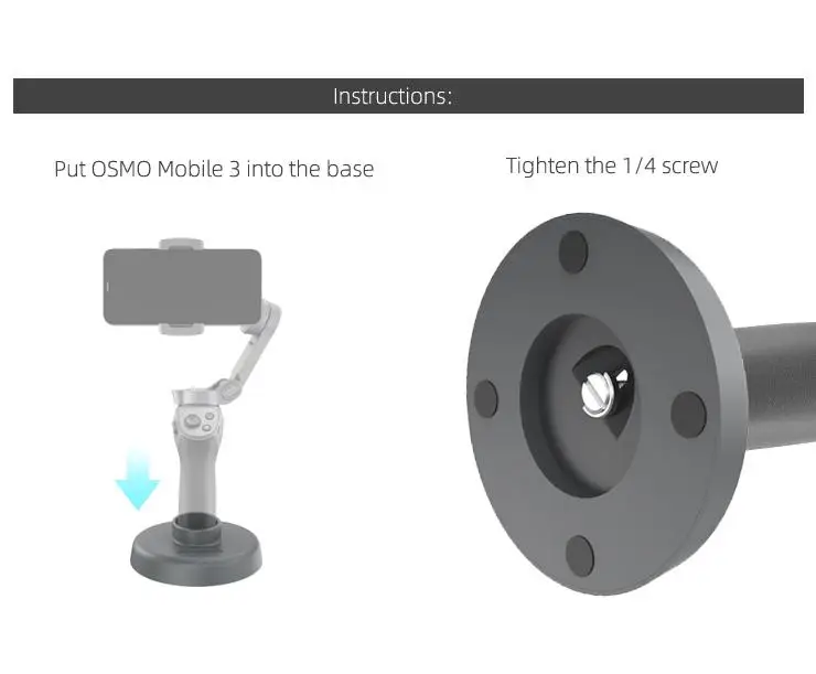 Для DJI Osmo Mobile 3 настольная база ручной карданный кронштейн Подставка Аксессуары Настольная база поворот его на 1/" R60