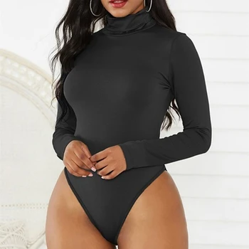 

Women Turtleneck Bodysuits Basic Soild Color Long Sleeve Women Sexy Bodysuit Autumn Winter Slim Fit Fashion Solid Body Suit