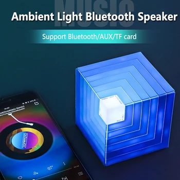 

Square Mini LED Bluetooth Speaker Portable Wireless Column For Computer Speakers Subwoofer Soundbar Support TF with Phone Hand