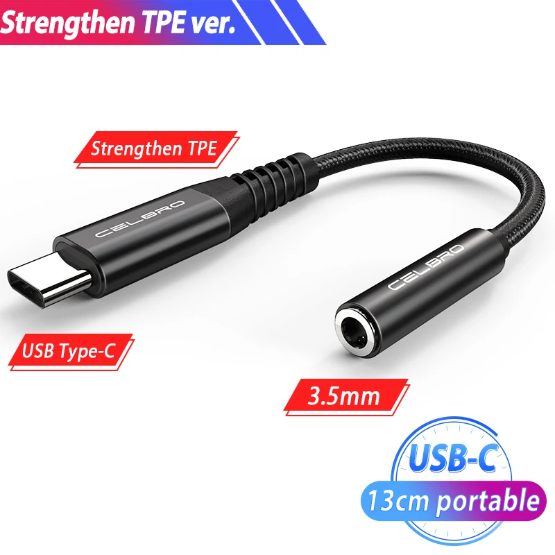 2 шт. Usb type C до 3,5 мм разъем AUX аудио кабель для samsung Galaxy Note 10 Plus huawei P30 Honor 20 Pro AUX 3,5 мм адаптер для наушников - Цвет: Strengthen TPE 3.5MM