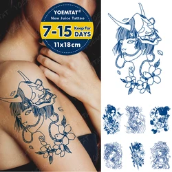 Juice Lasting Waterproof Temporary Tattoo Sticker Japanese Geisha Devil Mask Prajna Flash Tatoo Katana Guest Body Art Fake Tatto