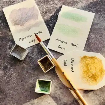 

DIY Beginner Watercolor Paint 3Colors Set Handmade Solid Aquarela Acuarela Rare Water Color Golden Sunshine Aquarelle Supplies