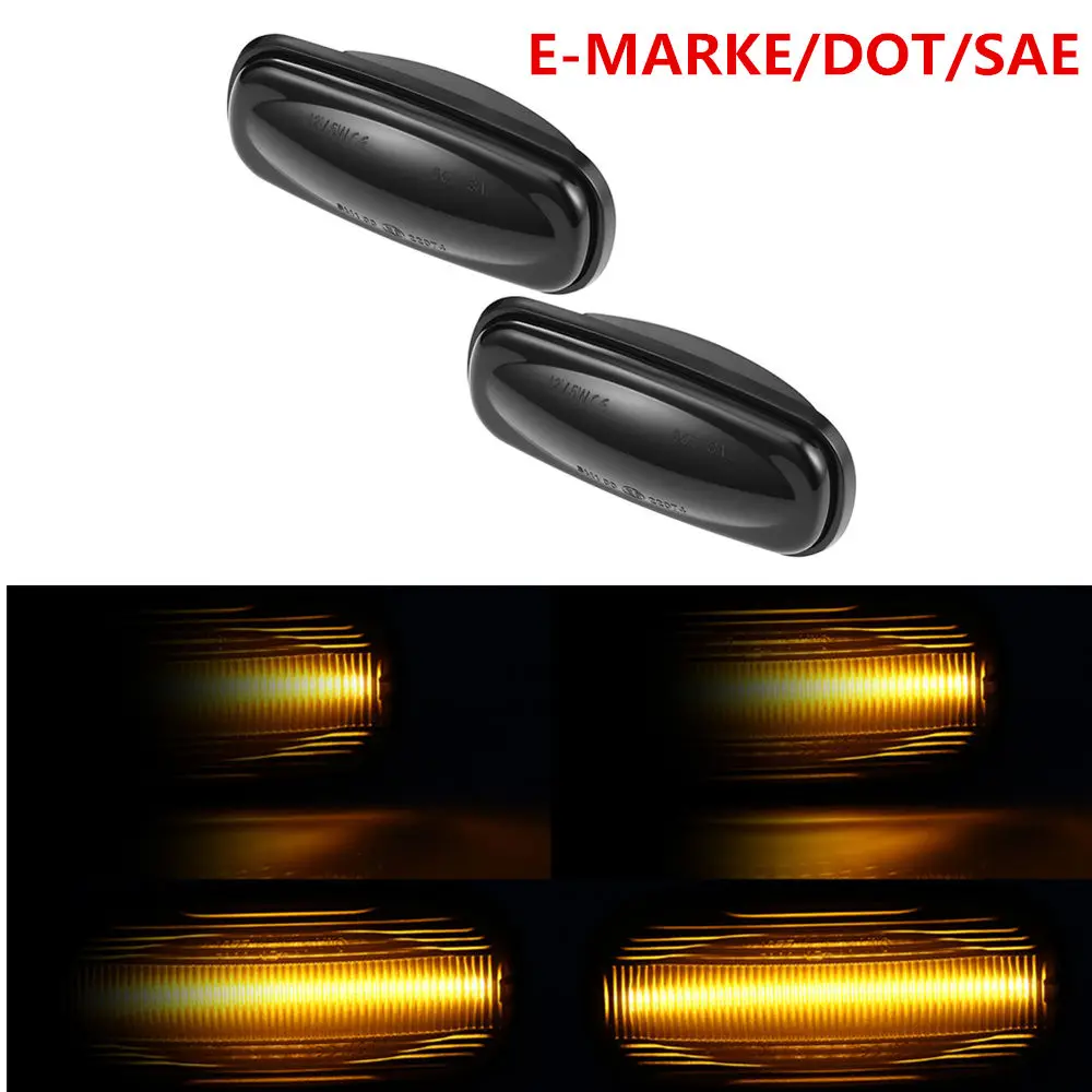 

Dynamic Flowing LED Side Marker Turn Signal Lights Sequential LED Fender Light For Land Rover Discovery 2 Defernder Freelander1