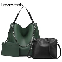 LOVEVOOK сумка набор женская сумка большая сумка через плечо с мягкой искусственной кожи женская сумка через плечо маленькая сумочка