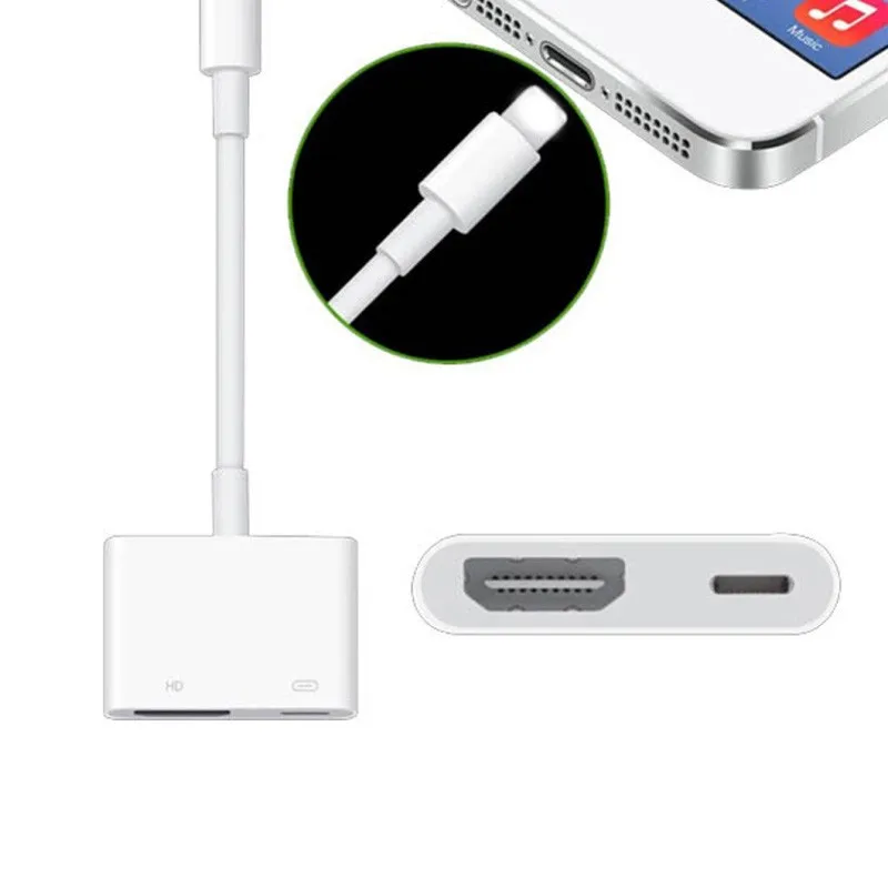 

For IPhone 5/6S/7 For IPad 4/Mini 1080P Phone HDMI Cable For Apple Phones 8-Pin Port HD TV/Projector Converter Adapter