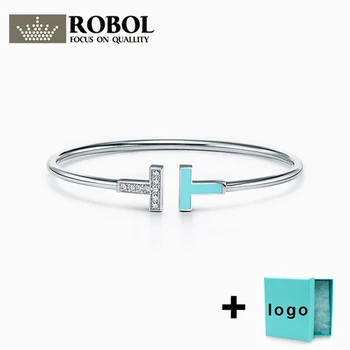 

SL 10 TFB Original 925 Sterling Silver TFF Bracelet Classic Colorblock T-Shaped Bracelet with Original Logo Free Shipping