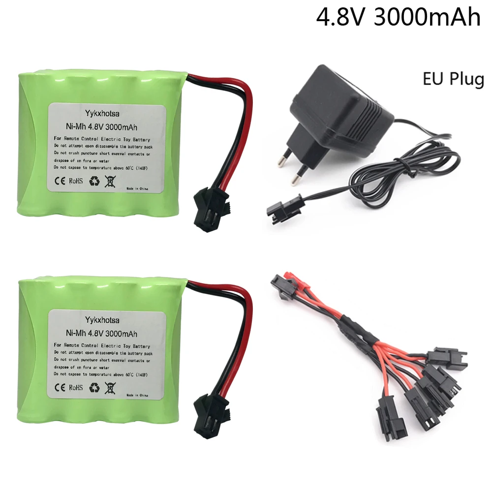 

Никель-металлогидридный аккумулятор 4,8 в, 3000 мАч с зарядным кабелем 5 в 1 для дистанционного управления игрушками, электрическими игрушками, автомобилями, кораблями, Высококачественная батарея 3000 мАч