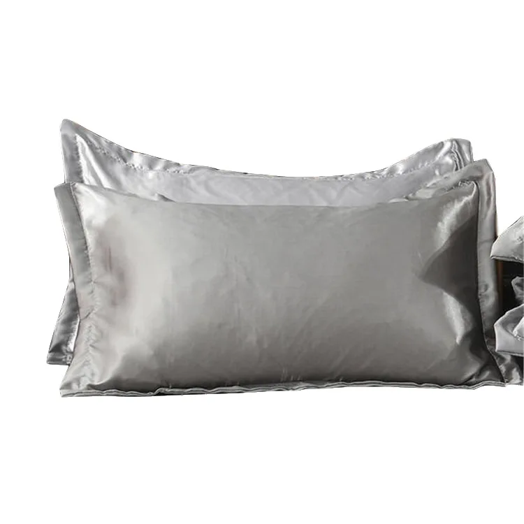 

2 pcs 48x74cm Faux Silk Satin Pillowcase Pillow Cover Comfortable Solid One Pair