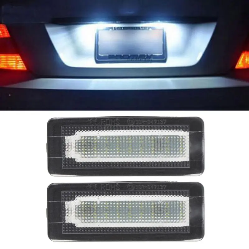 

2x 18 SMD LED License Plate Number Light Lamp Error Free For Benz Smart Fortwo Coupe Convertible 450 451 W450 W453