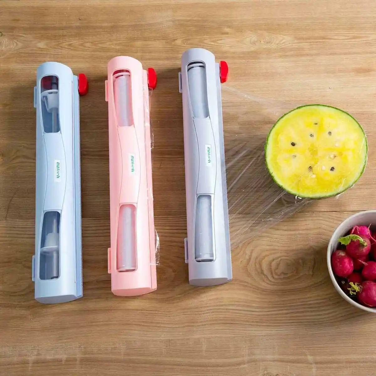 

ABS Fruits Food Wrap Cutter Fresh Keeping Plastic Cling Wrap Preservative Film Dispenser Organizer Kitchen Tool Accessories