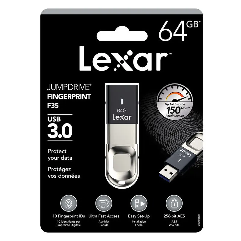 Lexar Профессиональный USB флэш-накопитель с отпечатком пальца 256 ГБ 128 Гб 64 ГБ 32 ГБ зашифрованный DJ-накопитель F35 Оригинальная карта памяти для ноутбука