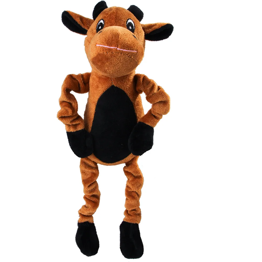 cattle Прочные игрушки для домашних животных, плюшевые звуковые скрипучие игрушки, милые животные в форме чучела, Обучающие жевательные игрушки, детские вокальные животные, розовая свинья - Цвет: cattle