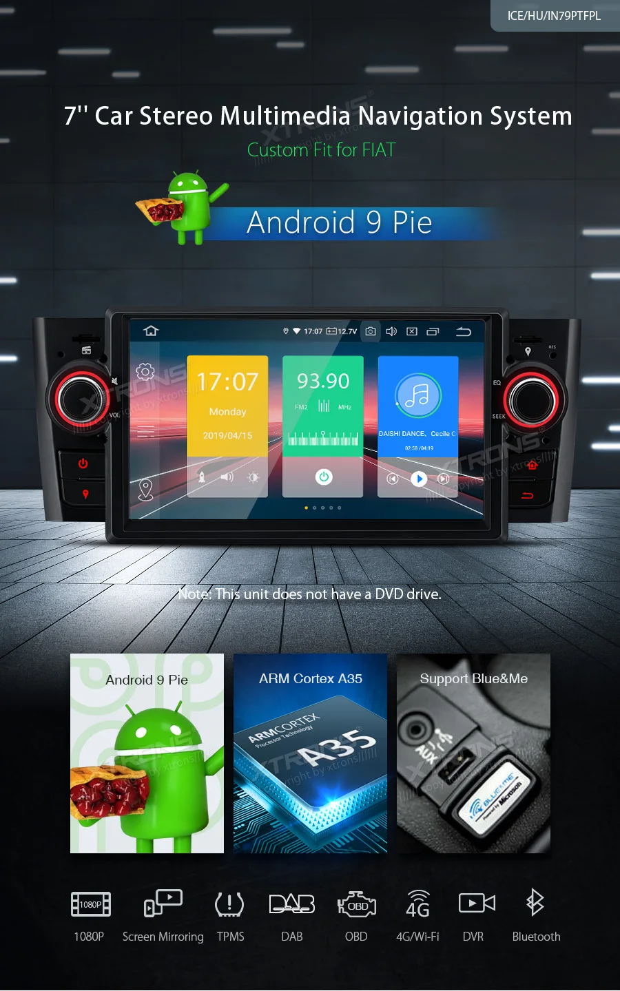 Sale 7" Android 9.0 Pie OS Car Multimedia Navigation GPS Radio for Fiat Grande Punto (199/310) 2005-2009 & Fiat Linea (323) 2007-2011 1