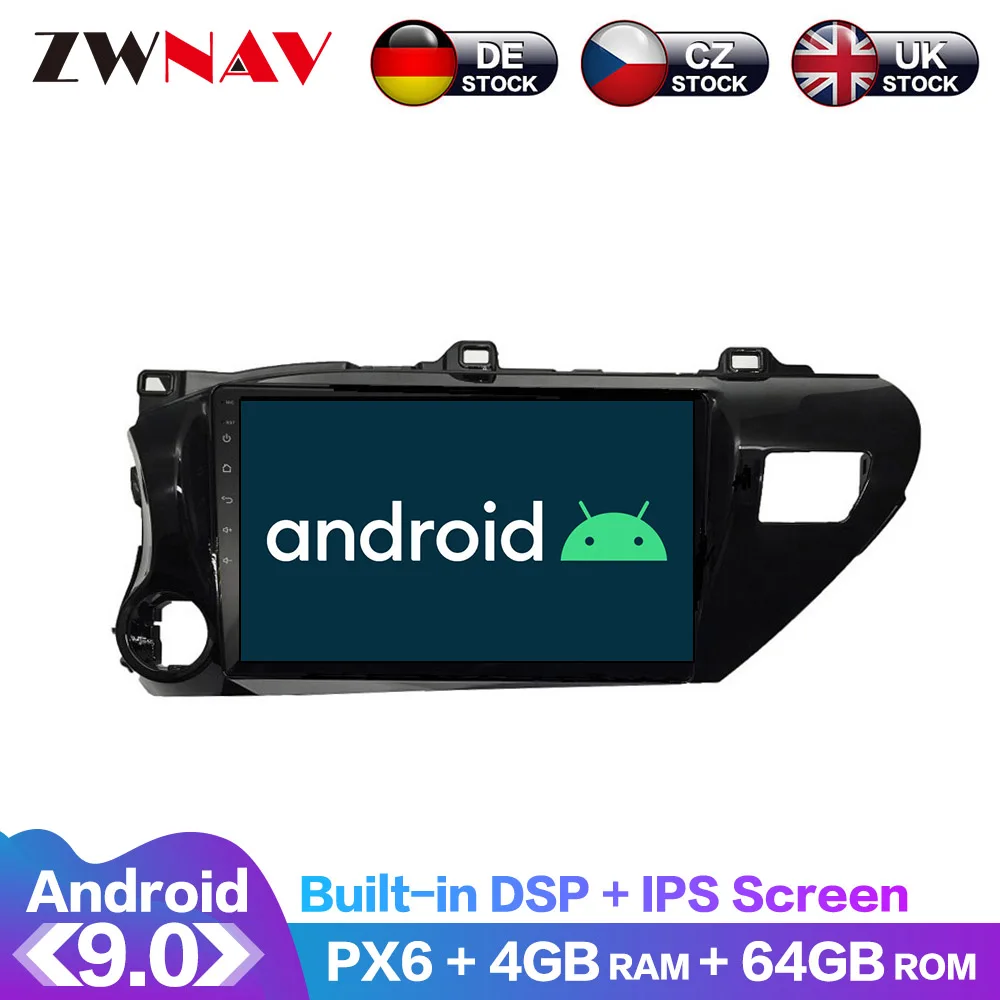 For Toyota Hilux Pick Up AN120 2015 -2020 Android IPS Screen PX6 DSP Car No DVD GPS Multimedia Player Head Unit Radio Navi Audio